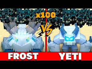 FROSTMAW vs YETI vs 100 Every Minecraft Mob in Minecraft