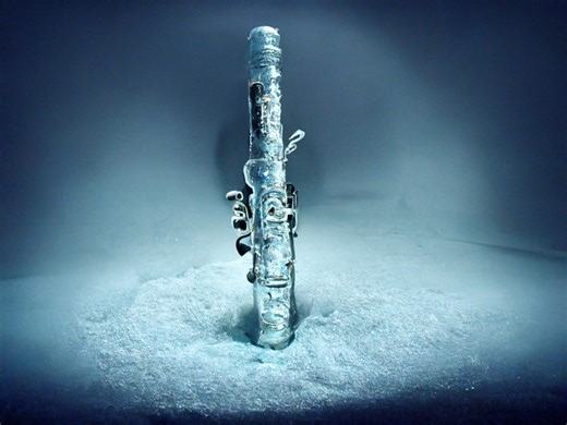 Beautiful musical instruments made from ice