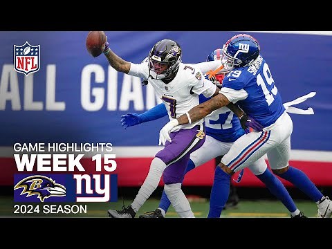 Baltimore Ravens vs. New York Giants | 2024 Week 15 Game Highlights