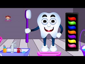 Learn Colors with Teeth Brush, Color Chart, Color Palette, Baby Children Kids Learning Videos