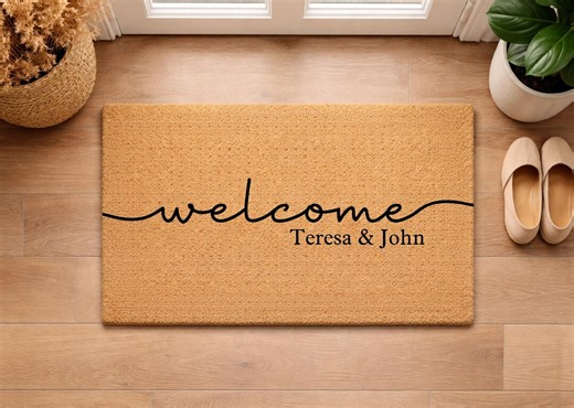 Personalized Welcome Doormat, Custom Name Doormat, - Etsy