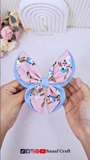 Make an AMAZING Butterfly Bow with Fabric in a Circle Shape!