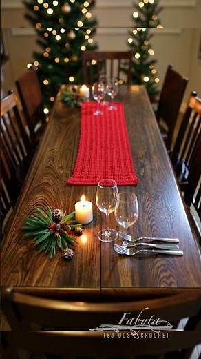Table runner with free tutorial on my channel @FabytaTejidosCrochet #tablerunner