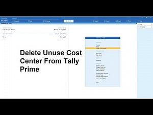 Delete Unused Cost Center From Tally Prime | How to Delete Unused Cost Center From Tally Prime
