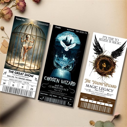 Concert Ticket Canva Template, 3x Editable DIY Printable Tickets, Personalized Birthday & Event Gift - Etsy