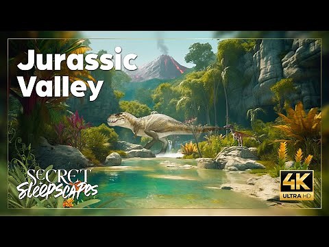 Volcano Thunder & Jungle Ambience for Focus, Relaxing, Deep sleep | 6 hrs | 4K 🎟️🌴🌋🦖