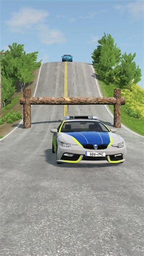 Cars vs Tree Log Trap Challenge #6 in BeamNG Drive