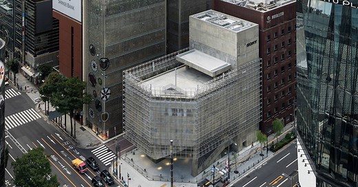 ginza sony park opens with vertical promenade linking tokyo's skyline to underground spaces