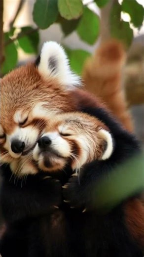 Cute red pandas cuddling | niedliche rote Pandas kuscheln #redpanda #nature #animals #shorts