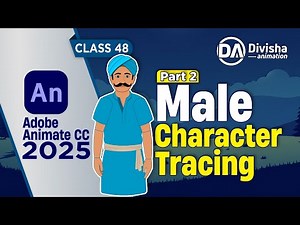 Adobe Animate CC 2025 Tutorial | Male Character Body Tracing | 2D Animation (Part 2)