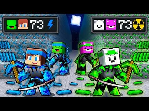 JJ and Mikey vs Carrie and Pinky: ELECTRIC vs NUCLEAR NINJA MINE BATTLE In Minecraft - Maizen
