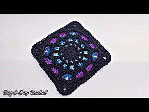How To Crochet A Stained Glass Granny Square - Cathedral Windows | BAGODAY CROCHET TUTORIAL #530