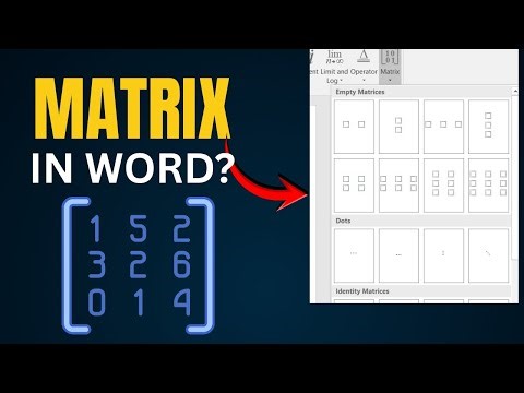 Insert Matrix in MS Word | Fast & Clean Method