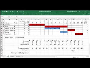 Time phased budgets and cash flows
