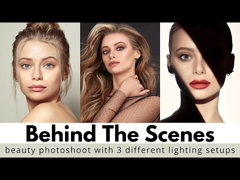 3 looks, 3 BEAUTY photography LIGHTING setups // Studio beauty photoshoot BEHIND THE SCENES