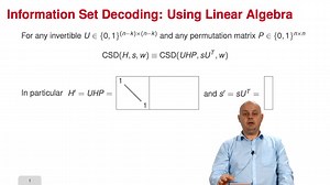3.3. Information Set Decoding: the Power of Linear Algebra | Canal U