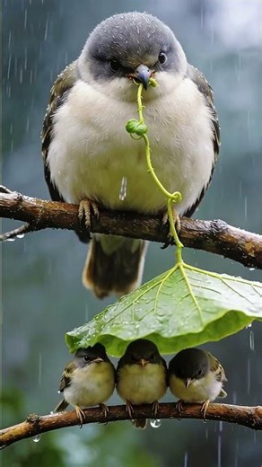 “Mother Bird Protects Her Babies in Rain 🐦🌧️ | 3D Cartoon Story”