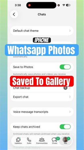 How to save whatsapp photos and videos in gallery in iphone | iphone me whatsapp ka photo gallery me