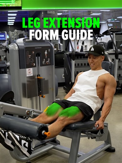 Leg Extension Form Guide 1️⃣ Position the back of your knee crease right against the edge of the seat 2️⃣ Adjust the machine so your shins start as far back as possible to maximize range of motion 3️⃣ Keep your back pressed firmly against the seat (set the seat back and lean slightly back) — do not lean forward Size & Shred Training program 👉🏻 deltabolic.com (link in bio)