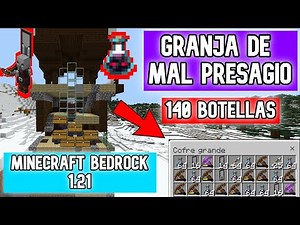 ☠️☠️Como Hacer La Mejor Granja De Mal Presagio Minecraft Bedrock1.21☠️☠️