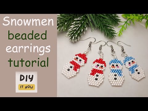 DIY Beaded Snowman Earrings – Brick Stitch Tutorial and Handmade Jewelry Guide for Beginners