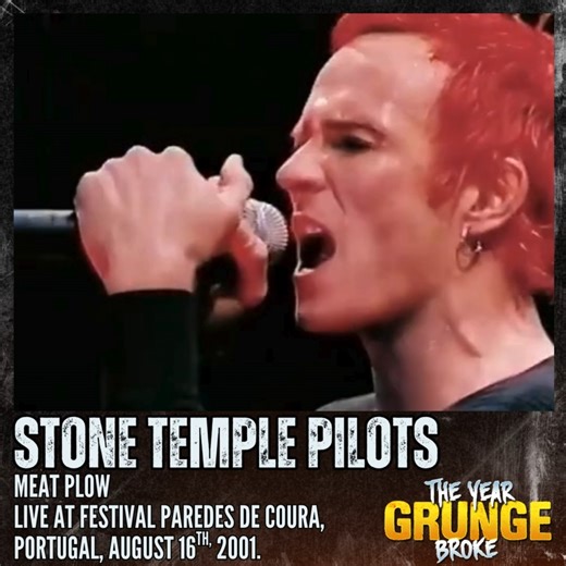 76K views · 2.9K reactions | STONE TEMPLE PILOTS - Meatplow - ON THIS DAY, August 16th, 2001, Live at Festival Paredes de Coura, Paredes de Coura, Portugal. | The YEAR Grunge BROKE | Facebook