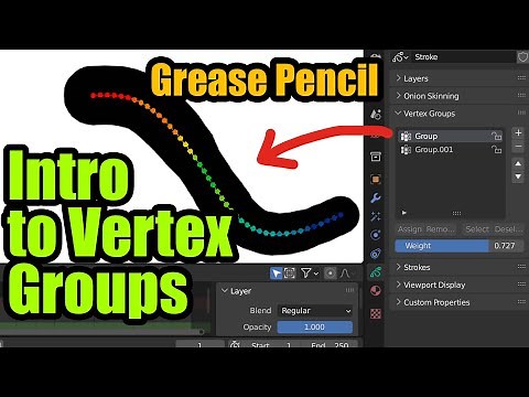 Introduction to Vertex Groups & Weight Painting on Grease Pencil - Blender 3.4