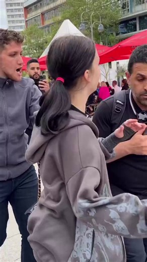 This pro-Palestine leftie got triggered by an Iranian girl whose eye was blinded by the Islamic regime. The girl was shouting “The Islamic Republic shot me in the eye!” while holding the Lion and Sun flag of Iran, so the leftie tried to assault her… and failed miserably.And people still wonder why we call them useful idiots.
