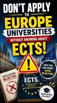 Don’t Apply to Europe Without Checking ECTS #ects #studyineurope #studyabroad #europeeducation