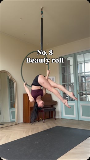 Queen Eunice | Aerial Dance on Instagram: "A fun beauty roll to gazelle splits challenge✨ Full tutorial to practice along on YouTube Coming later this week🫶🏻 on Aerial Practice. Will you give this a go? #aerialfam #aerialpractice #aerialhoop #beautyroll"