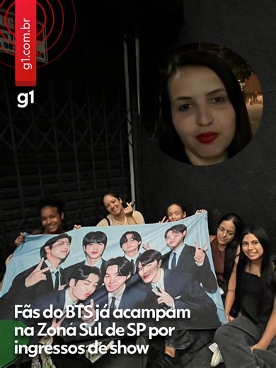 São Paulo - Fãs do BTS montaram um acampamento em frente a um shopping na Zona Sul de São Paulo na expectativa de comprar ingressos em uma loja física para o show do grupo, marcado para outubro. Mesmo sem a data oficial de início das vendas nem a definição do local da apresentação, há pessoas no local desde o dia 4, à espera de informações sobre a comercialização das entradas. No momento em que o g1 visitou o acampamento, só havia mulheres e eram 25 barracas. O grupo de k-pop BTS anunciou nesta 