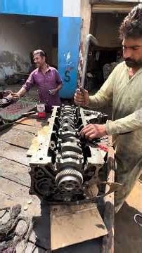 Mainland Truck Mechanic Performing Six-Cylinder Engine Service #engine#shots