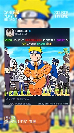 OROCHIMARU SECRETLY ENTRY ON ON CHUNIN EXAMS🤯#naruto #narutoedits #orochimaru