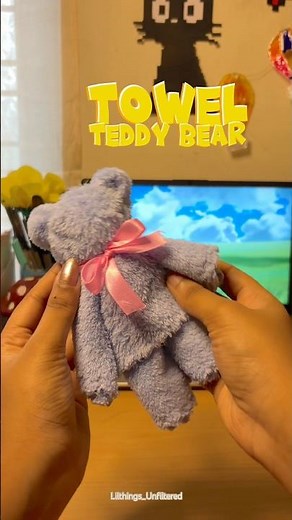 How to make teddy bear at home with cloth | Easy towel teddy bear DIY #teddybear #diy #shorts