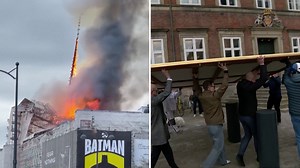 10K views · 20 reactions | WATCH: Half of Denmark's Old Stock Exchange was completely burnt out with only outer walls remaining after flames engulfed the building and caused the roof to collapse in Tuesday's (April 16) devastating fire, Danish officials said on Wednesday. Read more: https://tdy.sg/3TVJKRG | TODAY | Facebook