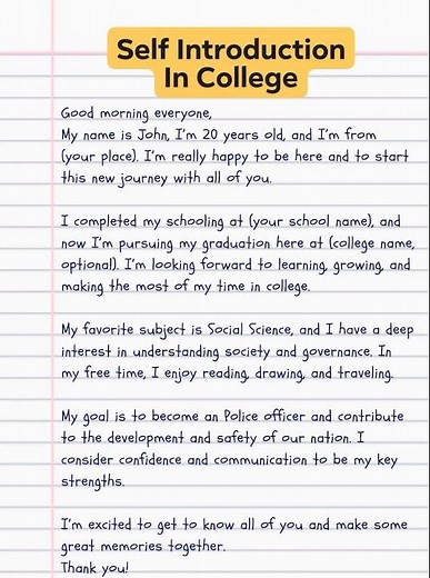 self introduction in College|| self introduction||College introduction for self