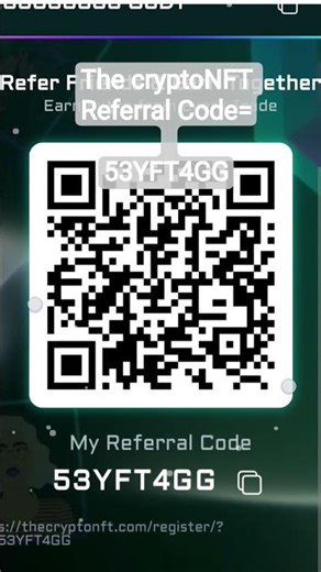 cryptoNFT Referral Code = 53YFT4GG #nft #cryptonft #cryptnft