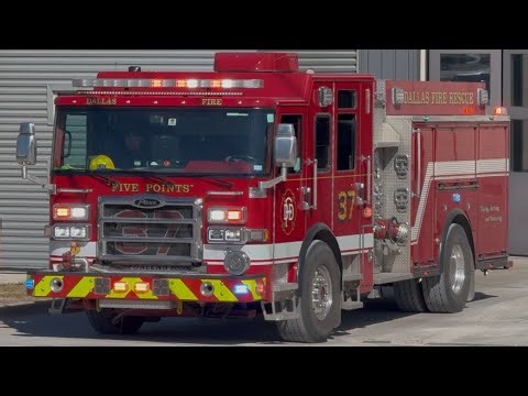 Dallas Fire Rescue Engine 37 Responding from Quarters