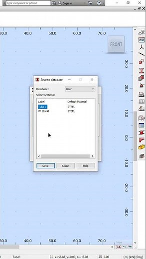 Save section to database in Robot Structural Analysis Professional #Shorts