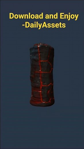 Game-Ready Volcanic Lava Pillar 3D Model - Glowing Magma Rock Asset
