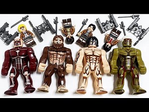 Lego attack on titan - Titan | Eren Jaeger | Levi Ackerman | Mikasa Ackerman Minifigures