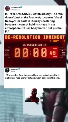 In Tron Ares, Jared Leto Villain atmosphere acts like acid to her code. #tron #dc #shorts