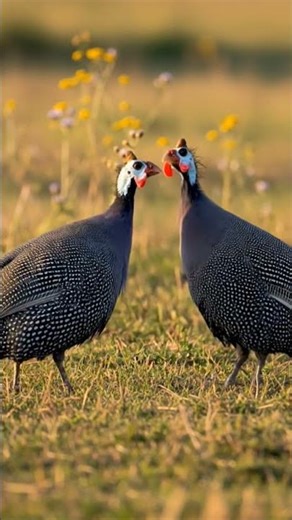 Guinea fowl fighting each other #subscribe #birds