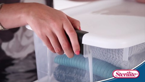 Sterilite 12-Pack Ultra Latching Box, Storage Bins with Lids, Clear Plastic, 30 Quart - Heavy-Duty Organizing Containers for Closet, Bathroom, and Office