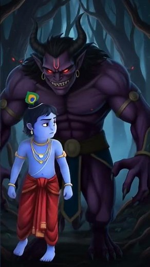 Little Krishna vs Demon – Epic Battle of Bravery