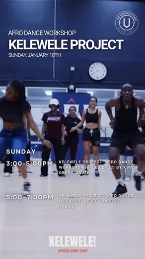 KELEWELE African Dance Camp on Instagram: "We back in motion 2026 KELEWELE PROJECT X @theundergrounddancecentre FREE OPEN LEVEL class for the community to participate to learn and engage. Happening January 18th at 3pm-7pm With @kwasi.obeng and @yhemzy Make sure to sign up through The Underground Dance centre portal to reserve your spot. Let’s all reconnect this new year 🫂🔥"