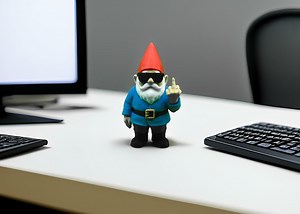 Rude Garden Gnome With Sunglasses: 3D Printed Desk Humor - 2 Variations - Etsy