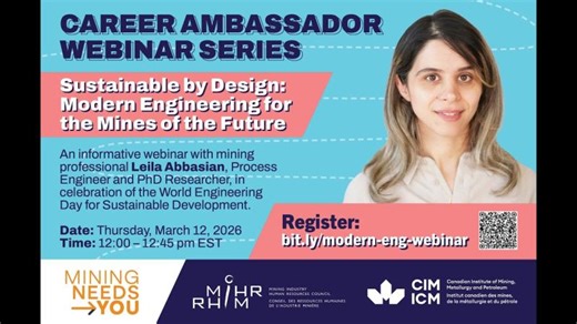 Webinar: Sustainable by Design - Modern Engineering for the Mines of the Future | Mining Industry Human Resources Council (MiHR)