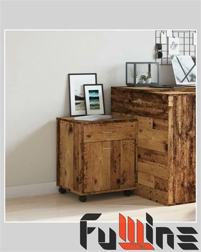 Rollcontainer Altholz-Optik 45x38x54 cm Holzwerkstoff