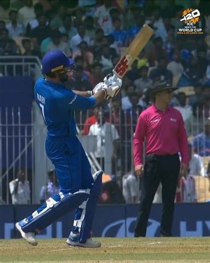 Mohammad Nabi takes it on and launches it out in the final over 🚀 #T20WorldCup broadcast details 👉 https://www.icc-cricket.com/tournaments/mens-t20-world-cup-2026/news/all-the-broadcast-details-for-icc-men-s-t20-world-cup-2026 | ICC T20 World Cup